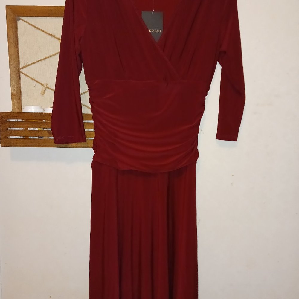 Maroon long sleeved Dress
